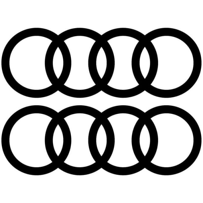 2 Stickers Logo Audi Noir