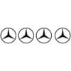 4 Stickers Logo Mercedes-Benz Noir