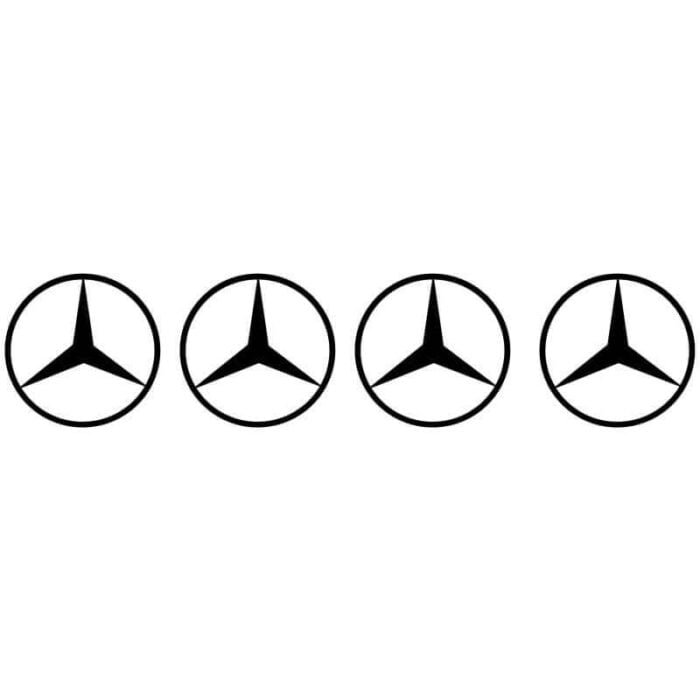 4 Stickers Logo Mercedes-Benz Noir