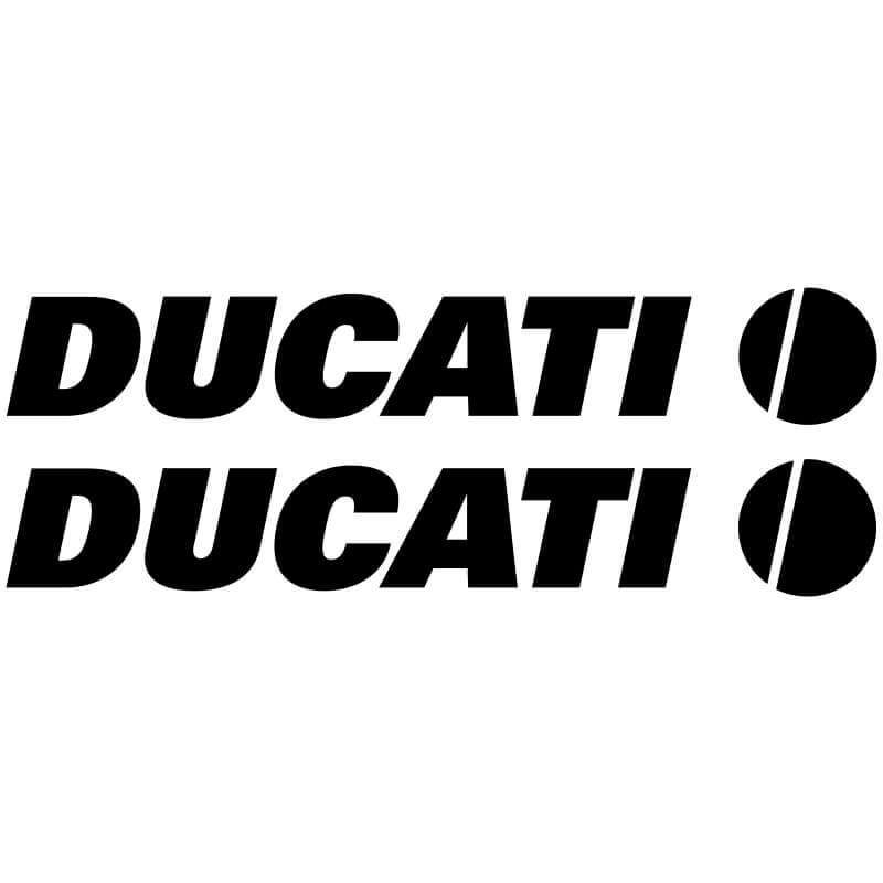 2 Stickers Ducati + Logo Noir