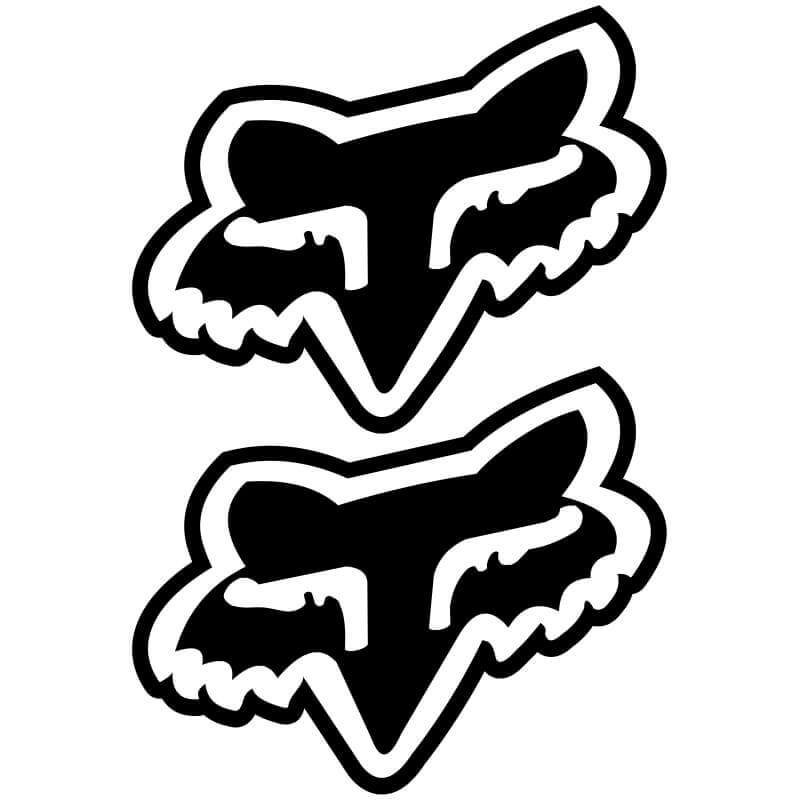 2 Stickers Fox racing Noir