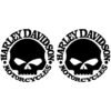 2 Stickers Harley-Davidson Skull Noir