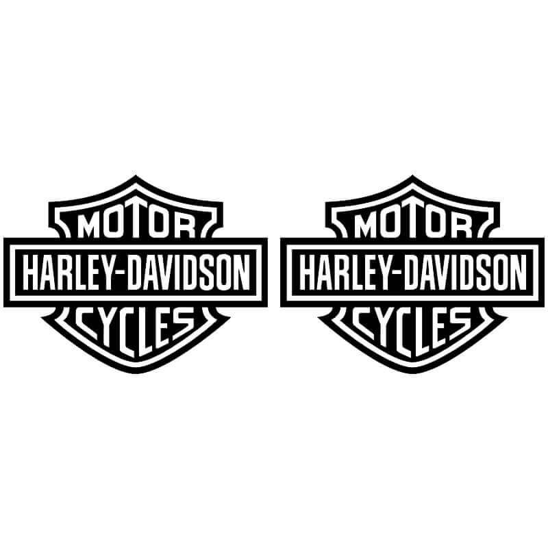 2 Stickers Logo Harley-Davidson Noir