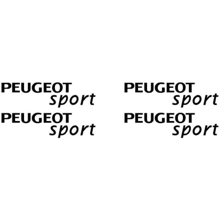 4 Stickers Peugeot Sport Noir