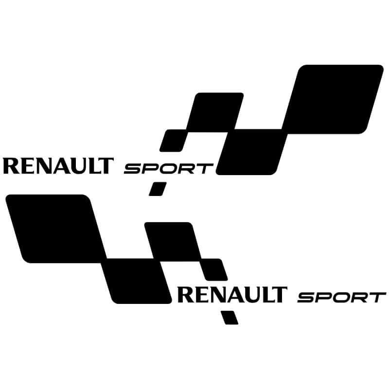 2 Stickers Renault Bas de caisse Noir