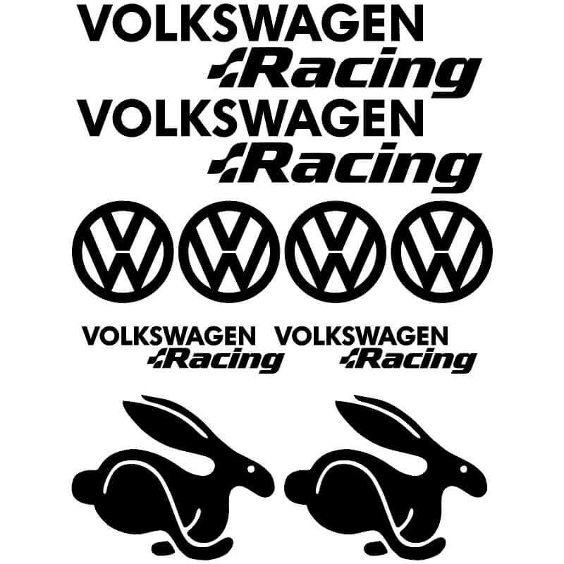 Kit de 10 Stickers Volkswagen Noir