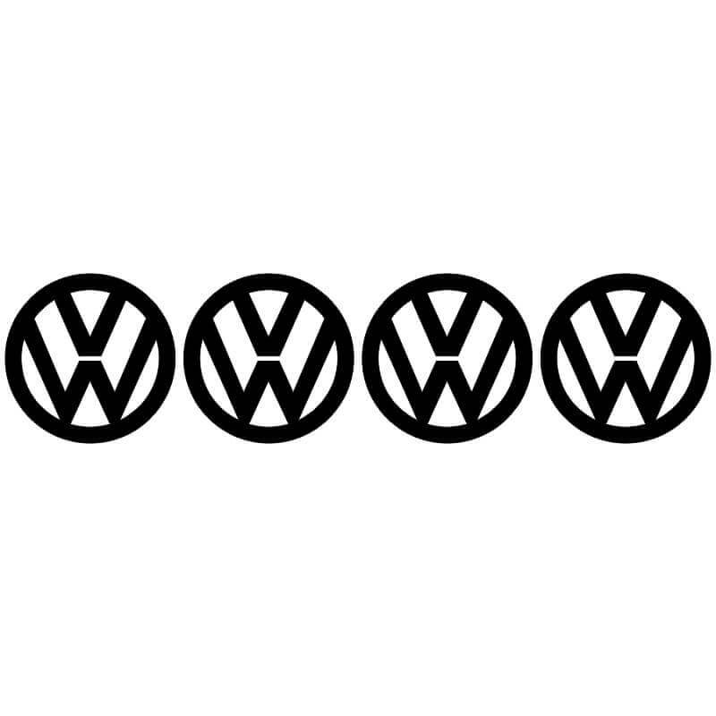 4 Stickers Logo Volkswagen Noir