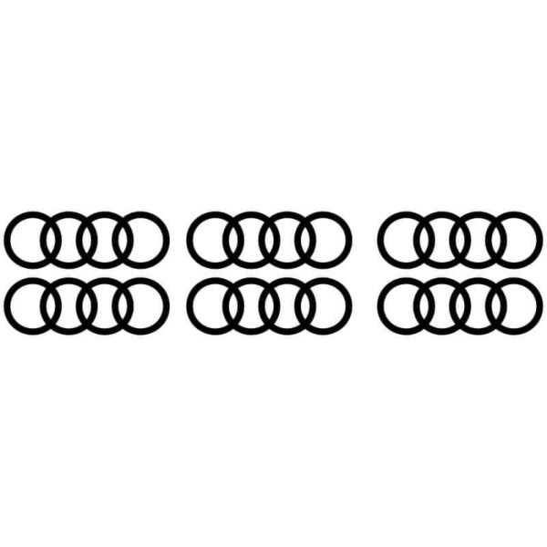 6 Stickers Logo Audi noir