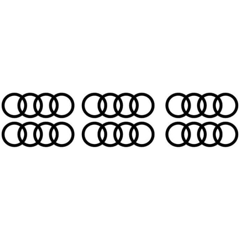 6 Stickers Logo Audi noir