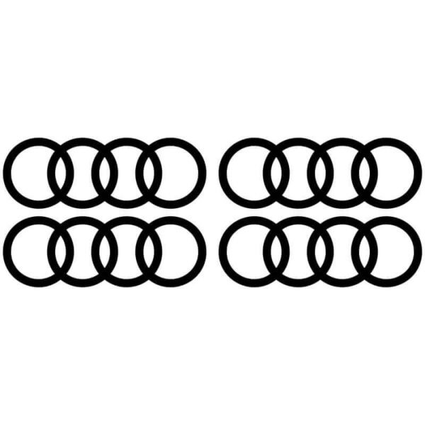 4 Stickers Logo Audi noir