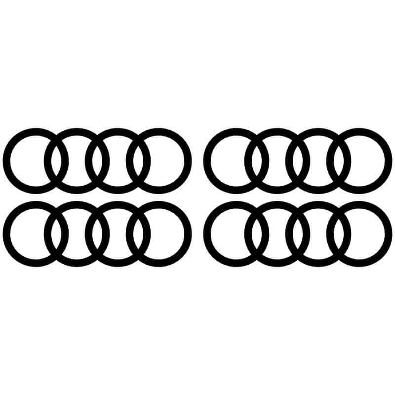 4 Stickers Logo Audi noir