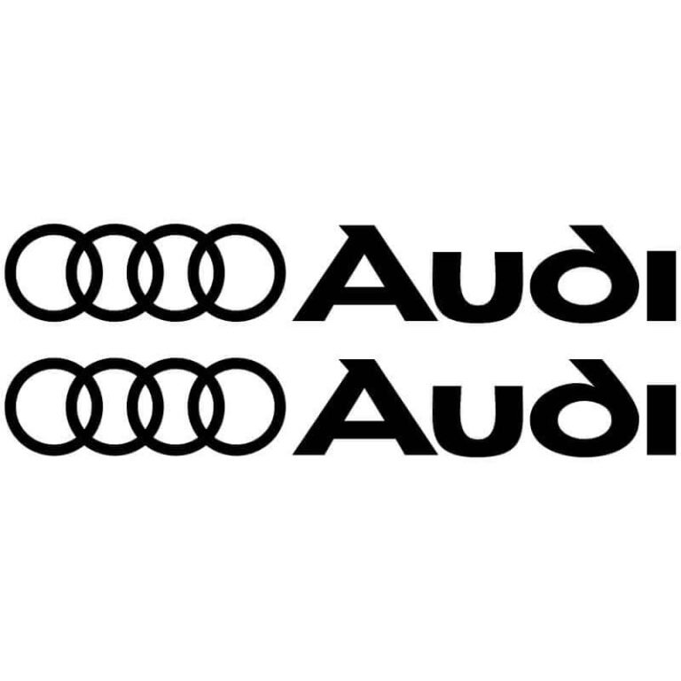 2 Stickers Audi Logo noir