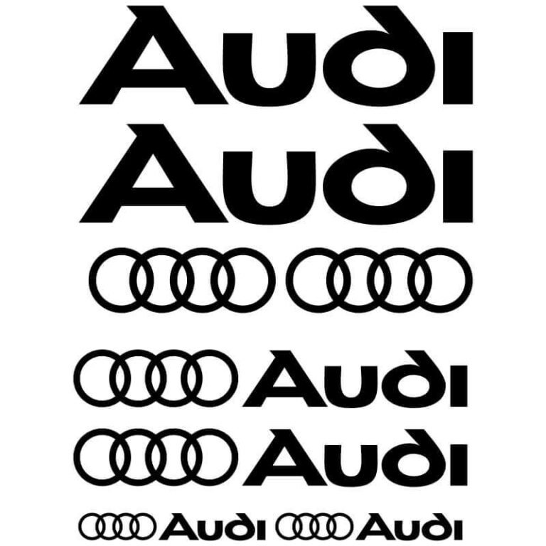 Kit de 8 Stickers Audi noir