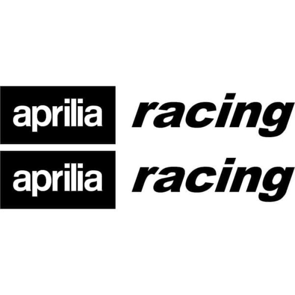 2 Stickers Aprilia Racing noir