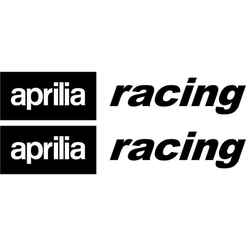 2 Stickers Aprilia Racing noir