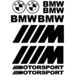 Kit de 10 Stickers Bmw Noir