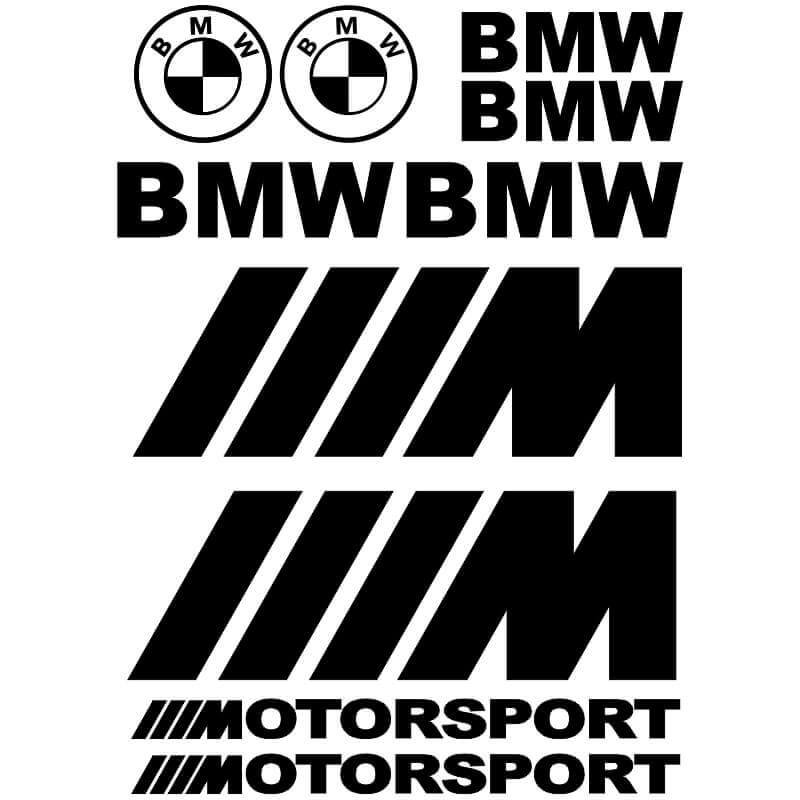 Kit de 10 Stickers Bmw Noir