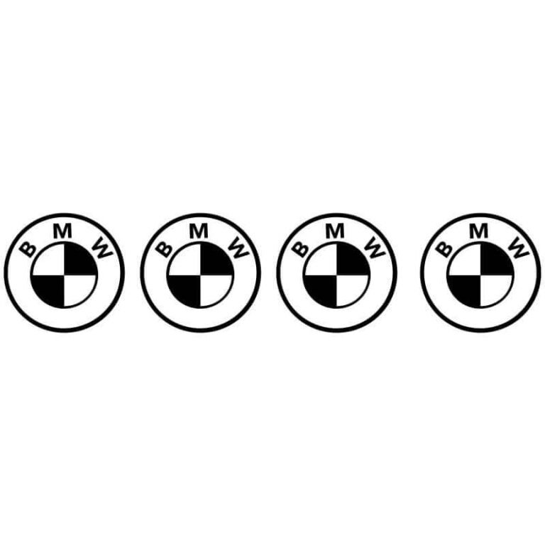 4 Stickers Logo Bmw noir