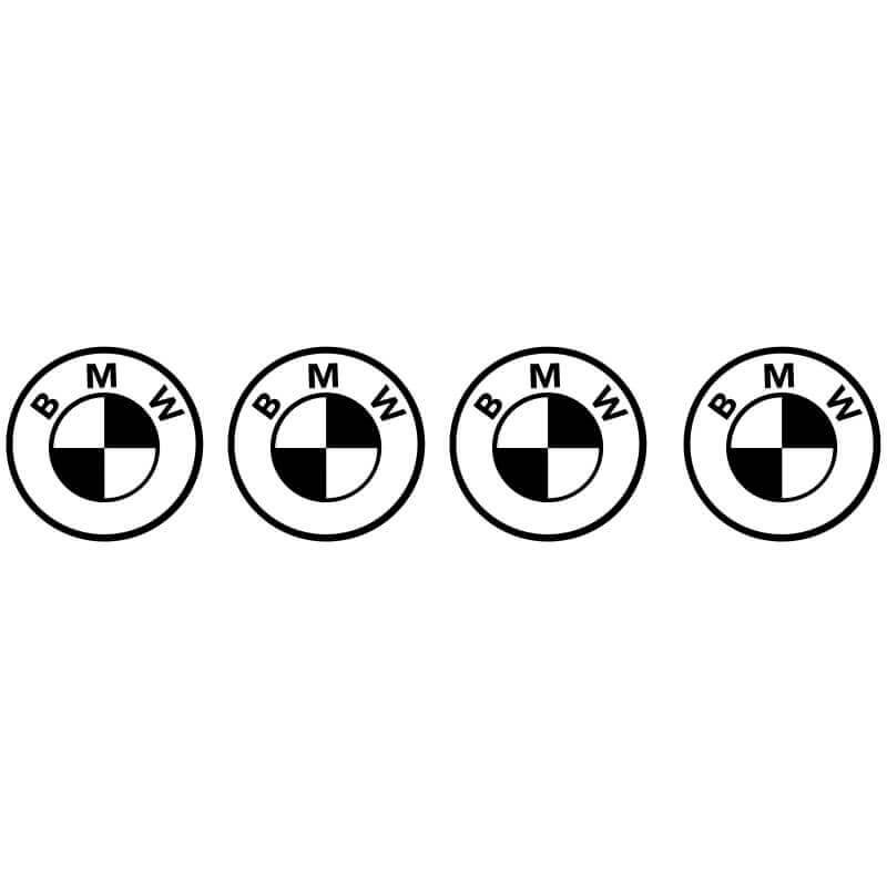 4 Stickers Logo Bmw noir