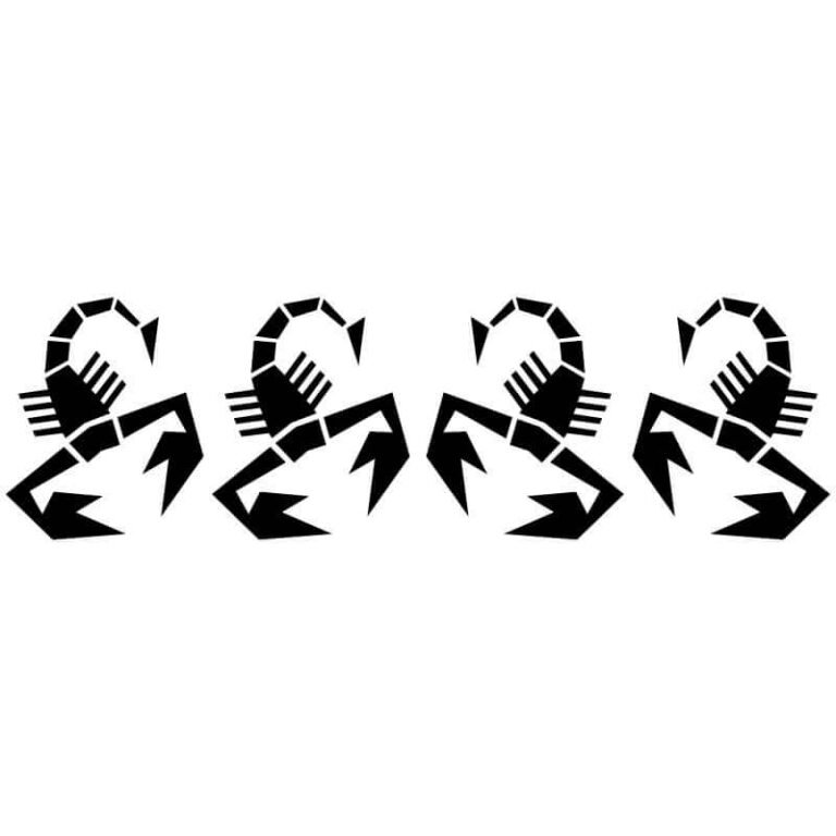 4 Stickers Scorpion Fiat noir
