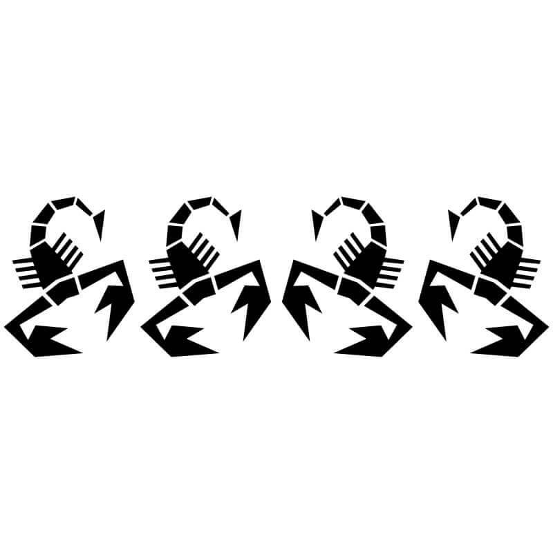 4 Stickers Scorpion Fiat noir