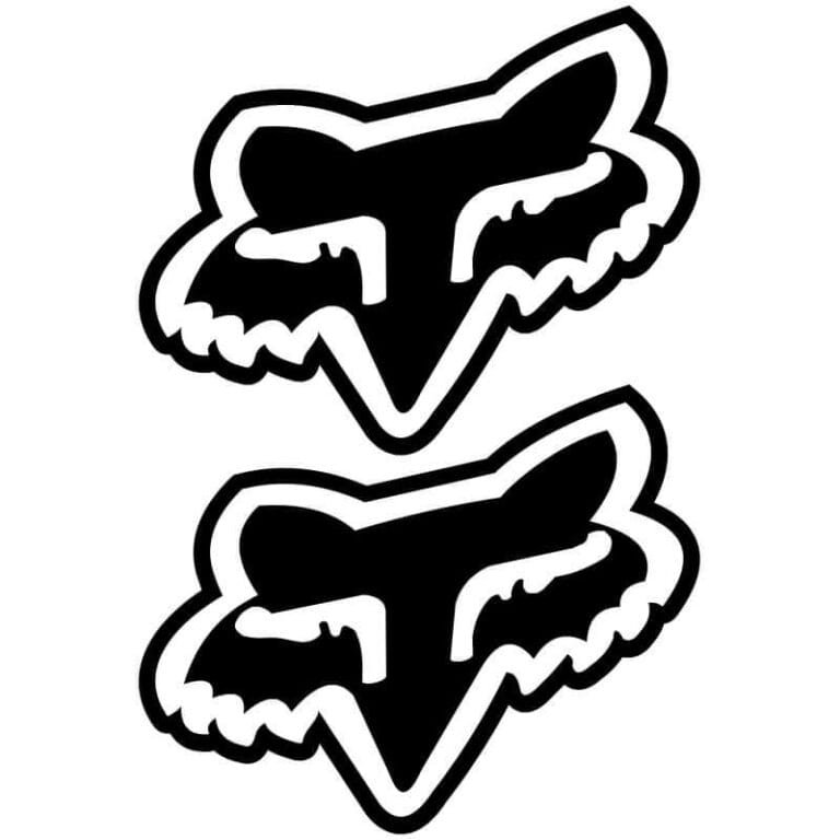 2 Stickers Fox Racing noir