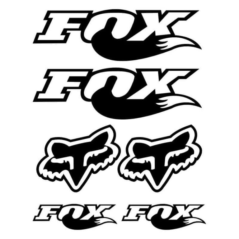 Kit de 6 Stickers Fox Racing noir