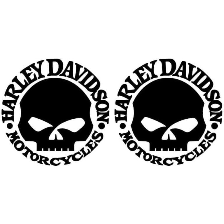 2 Stickers Skull Harley-Davidson noir