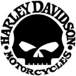 Sticker Skull Harley-Davison noir