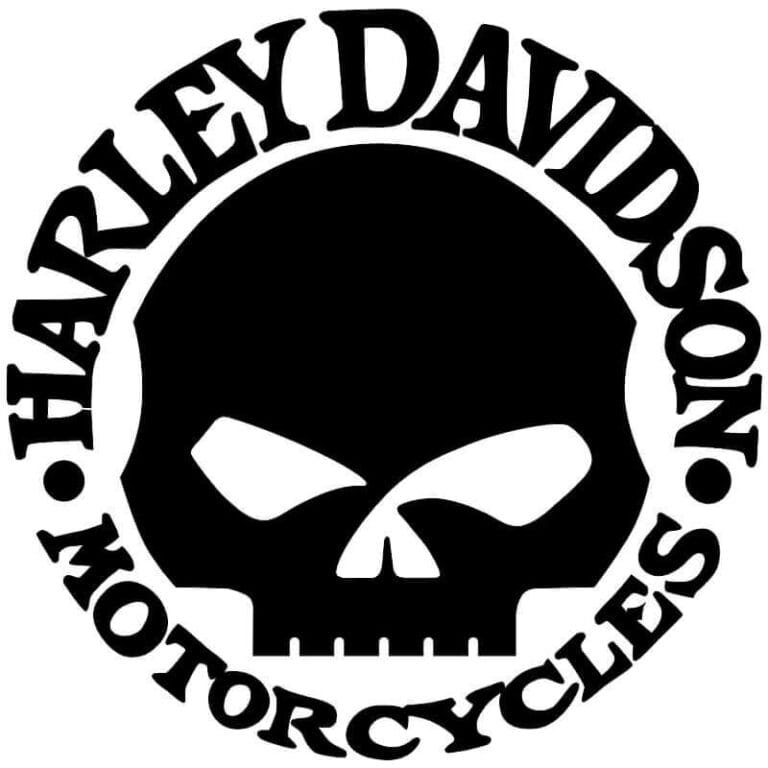 Sticker Skull Harley-Davison noir
