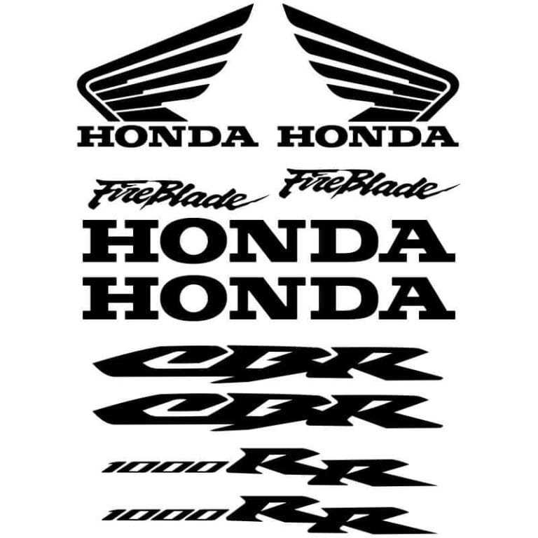 Kit de 10 Stickers Honda CBR 1000rr noir
