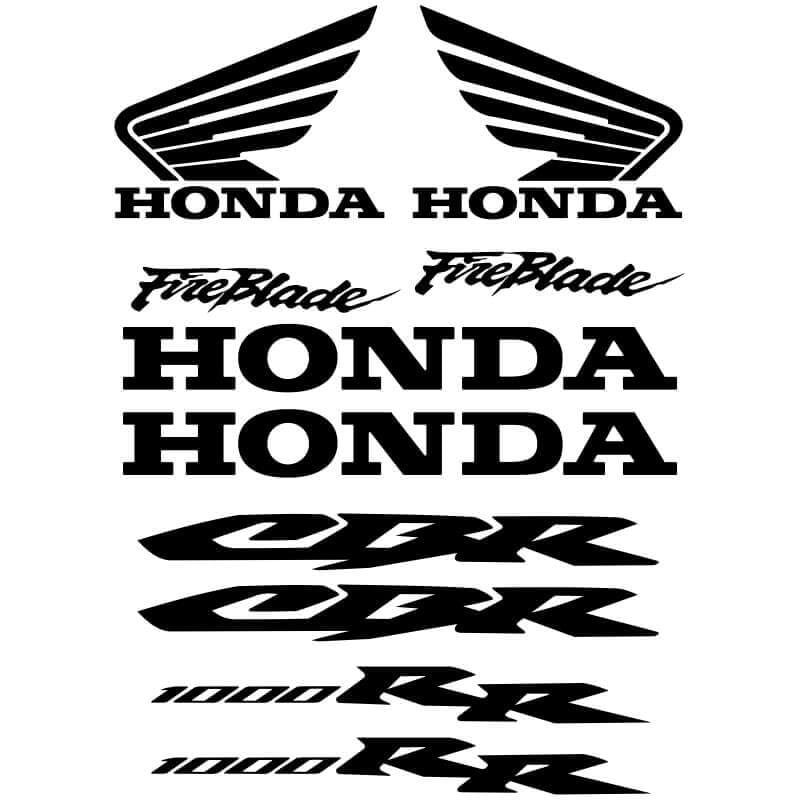 Kit de 10 Stickers Honda CBR 1000rr noir