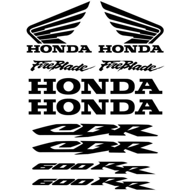 Kit de 10 Stickers Honda CBR 600rr noir