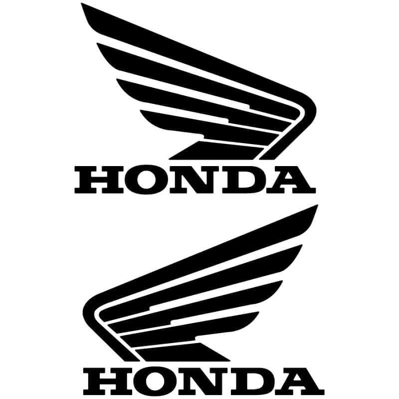 2 Stickers Ailes Honda noir