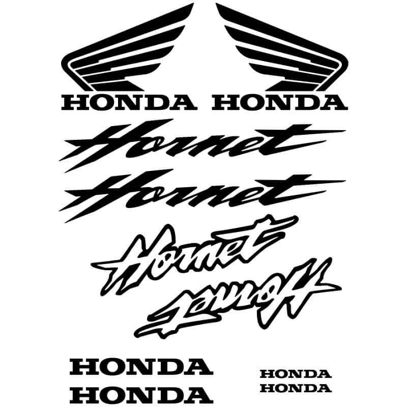 Kit de 10 Stickers Honda Hornet noir
