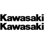 2 Stickers Kawasaki noir