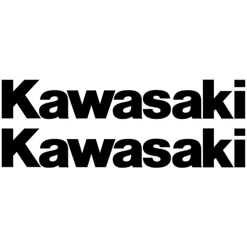 2 Stickers Kawasaki noir