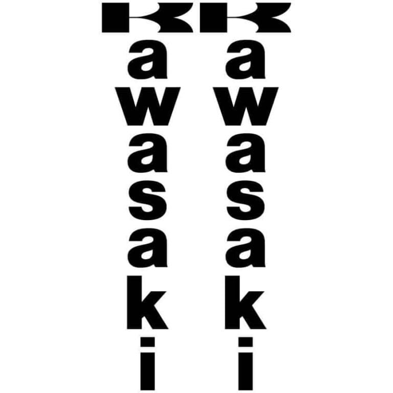 2 Stickers Kawasaki Fourche noir