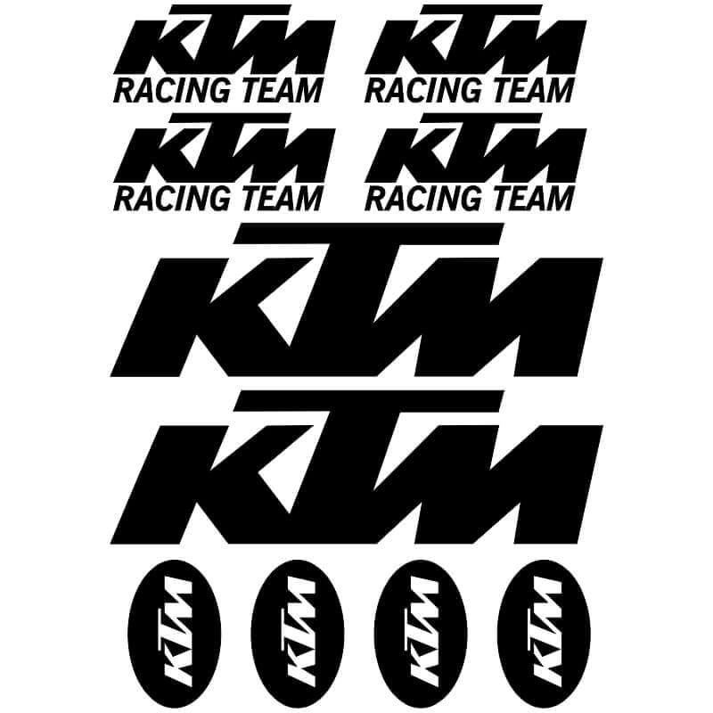 Kit de 10 Stickers KTM noir