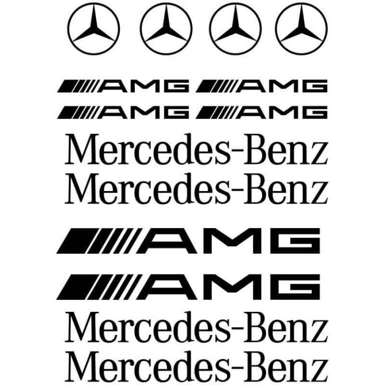 Kit de 14 Stickers Mercedes-Benz noir