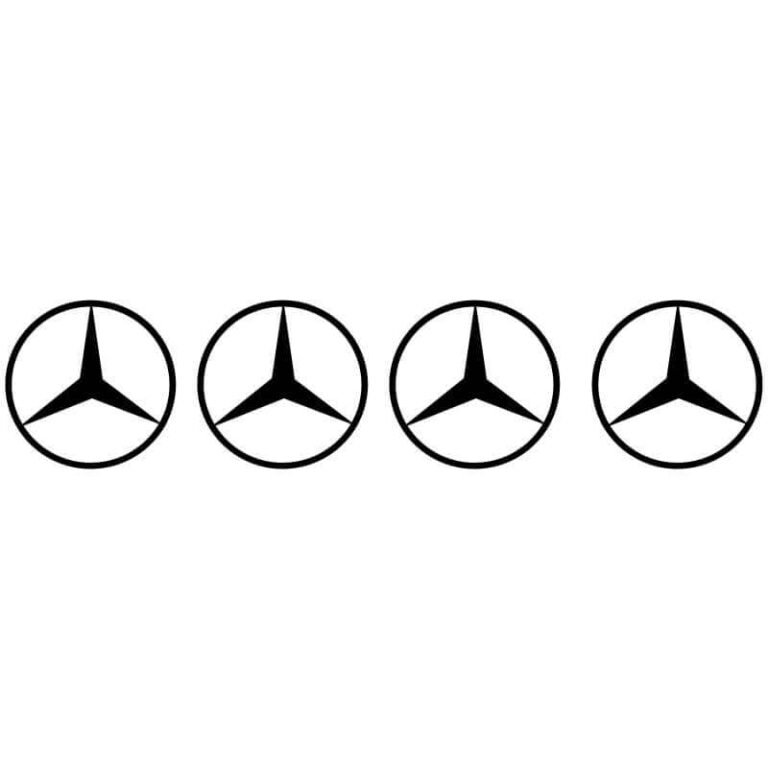 4 Stickers Logo Mercedes-Benz noir