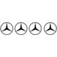 4 Stickers Logo Mercedes-Benz noir