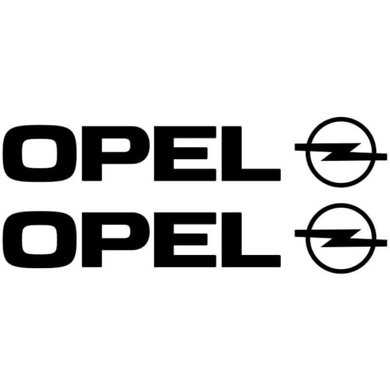 2 Stickers Logo Opel noir