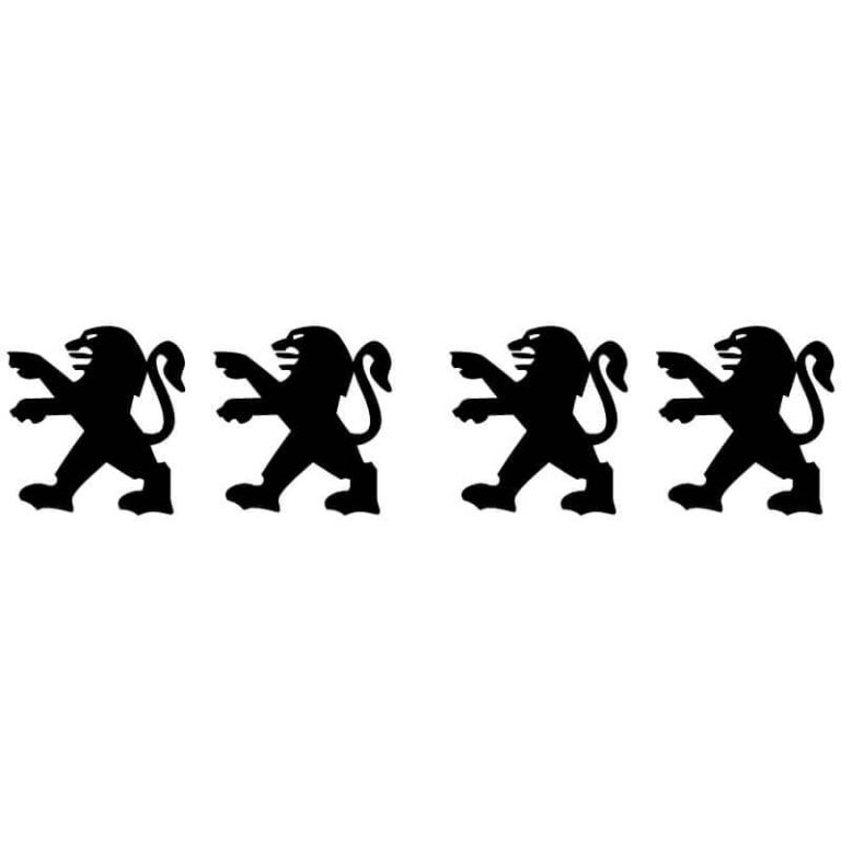 4 Stickers Logo Peugeot noir
