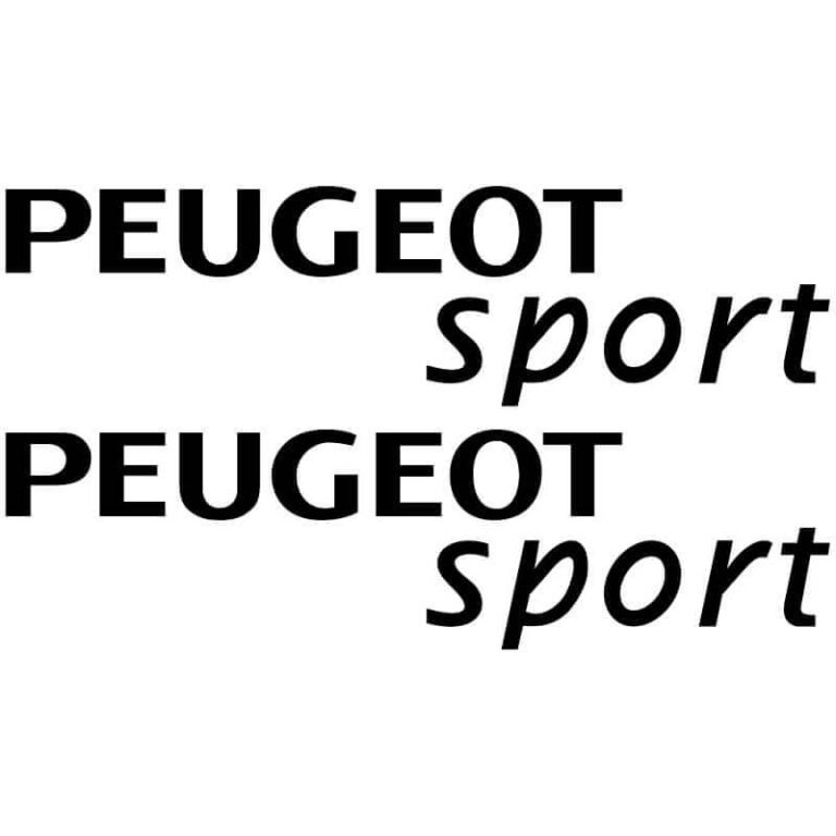 2 Stickers Peugeot Sport noir