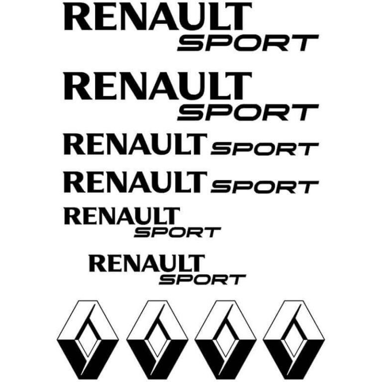 Kit de 10 Stickers Renault noir