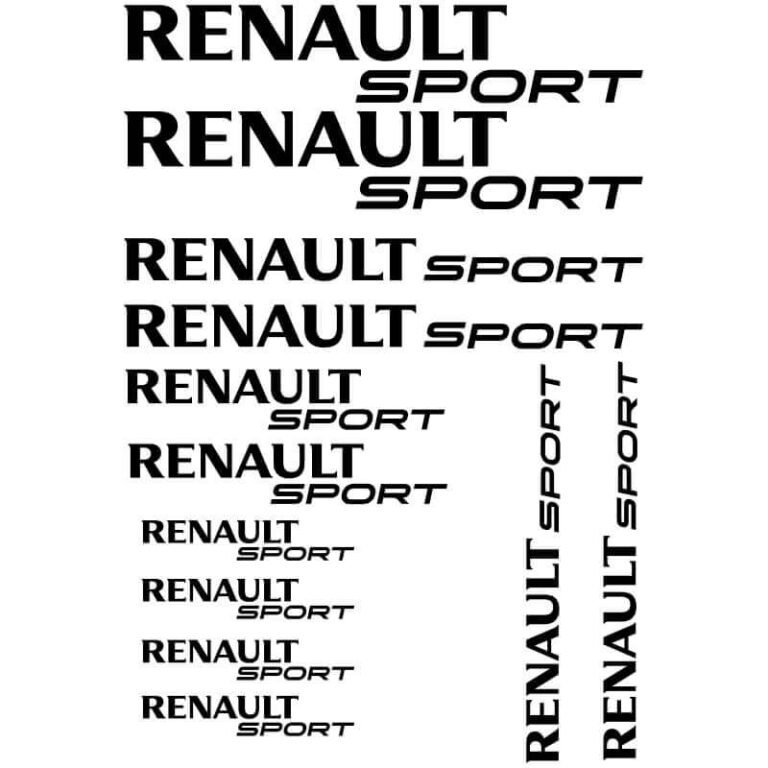Kit de 12 Stickers Renault Sport noir