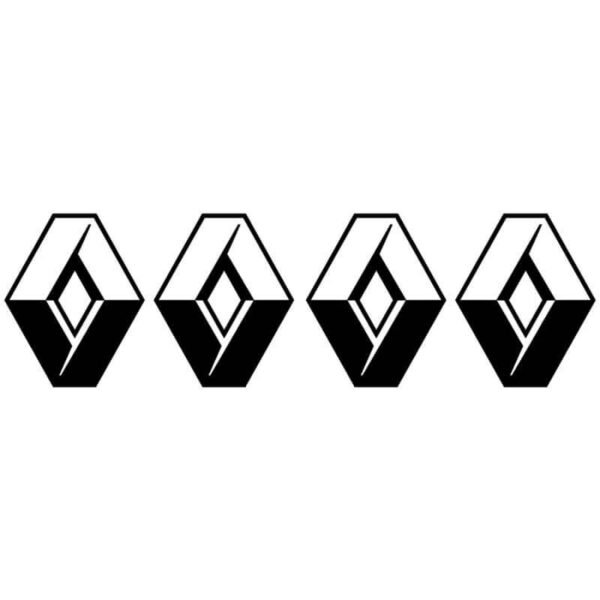4 Stickers Logo Renault noir