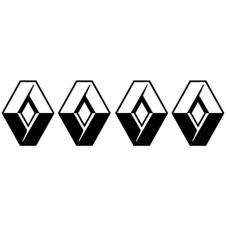 4 Stickers Logo Renault noir