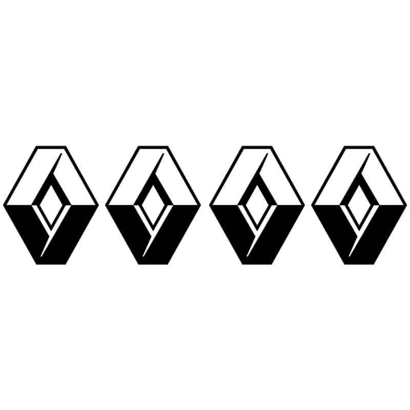4 Stickers Logo Renault noir